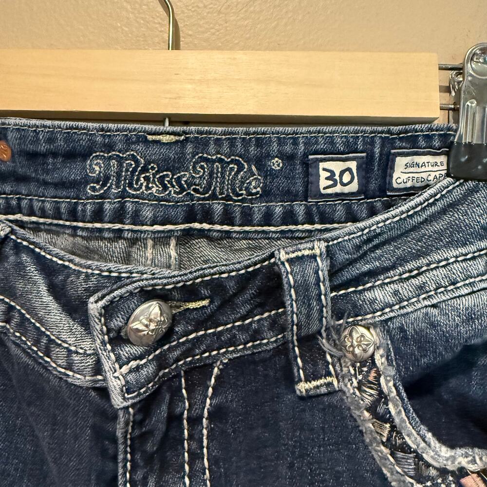 Miss Me Women's Straight Leg Jeans - Dark Blue - Picture 3 of 10